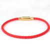 Pulseira de Cordão de Couro de Aço Inoxidável 3,0mm Fivela Resistente ao Desgaste Cordão de Couro Pendurado Fecho de Pressão Usável Ouro Duro Miçangas Cordão de Mão