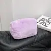 Estojo de Lápis Pelúcia Macaron Girly Bolsa de Mão Cor Doce Doce Portátil Bolsa de Maquiagem Macia Estojo de Lápis