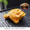 Mesa de chá sapo pode arrecadar dinheiro sapo dourado corajoso dinheiro mesa de chá ornamentos criativos mudança de cor pet de chá acessórios conjunto de chá sapo dourado