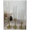 Transfronterizo para Amazon chapado en oro juego de tres piezas candelabro para el hogar decoración de mesa para boda fiesta de cumpleaños