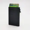 Estojo de cartão de liga de alumínio estojo de cartão de visita pop-up automático escova anti-roubo anti-desmagnetização RFID manga para passar cartão porta-cartão de metal ultrafino