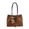 Bolso Tote Retro de Gran Capacidad para Mujer, Bolso de Hombro 2026 Nuevo, Bolso Sencillo de Ante y Felpa de un Solo Hombro, Bolso Pequeño de Moda para el Trabajo