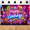Telón de Fondo de Cumpleaños Nuevo Estilo Transfronterizo Poliéster Accesorios de Fiesta Decoración de Escena con Globos Banner de Cumpleaños Tapiz Colgante