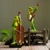 Estilo Americano Tianyuan Instrumento Musical Rana Jardín Música Animal Adornos Hogar Balcón Escritorio Estantería Decoración Combinación
