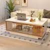 Mesa de comedor para hogar en apartamento pequeño, mesa pequeña de doble uso, mesa de centro simple de doble capa multiusos