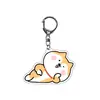 Llavero Perro Corgi Chai Muñeco Perro diy Dibujo Animado Lindo Llavero Acrílico Doble Cara Colgante para Bolso