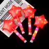 Bandera Roja Palo Fluorescente Flash Cinco Estrellas Palo de Soporte Bandera Roja Día Nacional Niños Escenario Juguetes Reunión Deportiva Accesorios para Eventos