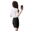 Camisa Branca Feminina Primavera e Verão Manga Curta 2025 Nova Salão de Beleza Macacão Departamento de Vendas Vestido Profissional de Alta Qualidade