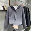 Cardigan casual tendência retrô americano com capuz, jaqueta suéter estilo preguiçoso cleanfit masculino outono e inverno