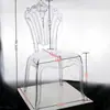 Cadeira de Acrílico Transparente Estilo Palácio para Casamento Banquete Hotel Salão de Casamento Estoque Pronto
