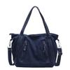 2025 Nova Bolsa de Ombro Grande Capacidade para Lazer de Estudantes Japoneses Moda Versátil Cor Sólida Jeans Bolsa Transversal