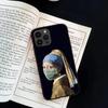 Para iPhone15 aretes de perlas de comercio exterior funda para teléfono de niña