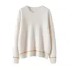 Nuevo Suéter de Cachemir para Mujer Otoño e Invierno 2026, Corte Holgado, Suéter de Punto Pullover que Reduce la Edad, Camiseta de Manga Larga Base