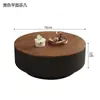 Mesa de centro redonda de pizarra estilo vintage para sala de estar, lujo ligero moderno, madera de nogal antigua simple, juego de diseño italiano