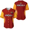 Béisbol Mundial Más Fuerte Insignia de Venezuela Bandera de Amor Impresión 3D Camiseta de Béisbol Hombre Top Camiseta