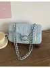 Bolso de axila baguette con puntada de diamante para mujer 2026 nuevo versátil cadena retro bandolera individual cruzada bolso de lujo ligero