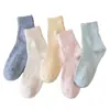 Meias de Inverno Femininas de Cano Médio Estilo Coreano Meias Longas Meias Grossas de Lã para Chão Meias Quentes Meias de Terry Outono e Inverno Meias Femininas
