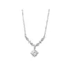 Collar estilo coreano de circonita cúbica brillante en forma de lágrima, con un delicado colgante totalmente incrustado, un diseño moderno y dulce, y una cadena de clavícula ligera y lujosa, disponible para venta al por mayor transfronteriza