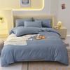 En stock Juego de Cuatro Piezas de Color Sólido para Lijar Rápido Estilo Ins Funda de Edredón Simple Funda de Edredón Lavada Ropa de Cama para Dormitorio para Otoño e Invierno 3