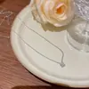 Joias de Cruzamento Europeias e Americanas Moda Exquisita Nicho Pingente Corrente de Clavícula Não Desbota Ouro 18K Aço Titânio Acessórios de Colar para Mulheres