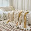 Manta de Peluche Jacquard Catiónico Rayada Doble Cara Manta Pequeña Casual Sábanas de Invierno Exportación Transfronteriza Exportación
