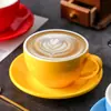 Juego de Tazas de Café Cappuccino de Cerámica Engrosada de 250 ml Taza y Platillo Competición Estándar Arte Latte Taza Latte con Logo Personalizado
