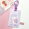 Lindo conejo estudiante caricatura funda para tarjeta ABS deslizante repujada bolsa para tarjeta de juego tarjeta de campus tarjeta de comida funda protectora comercio exterior
