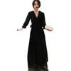 Novo Vestido Longo de Malha Starlight Preto 2026, Cintura Marcada, Emagrecedor, Elegante Vestido de Noite, Estilo de Fada e Vestido de Alto Padrão