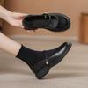 Zapatos de Cuero Mary Jane para Mujer, Adecuados para Vestidos, Sandalias Estilo Nuevo Primavera y Otoño 2025, Tacón Bajo, Planos, Correa Única, Estilo Francés Zapatos de Dama de Honor