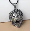 Colar de Leão Retrô Europeu e Americano Pingente de Cabeça de Leão em Aço Titânio Personalizado Joia Masculina Fashion Dominadora