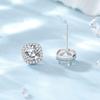 Pendientes de plata s925 con forma de cubo de azúcar, pendientes de diamantes, moissanita de 1 quilate, pendientes de bolsa cuadrada, joyería de fábrica al por mayor.