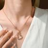Collar de Calabaza de Oro K de Alta Gama para Mujer, Colgante de Oro Rosa con Circonita Chapado en Oro 18K, Cadena de Clavícula Versátil de Lujo Ligero de Alta Gama