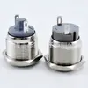 Botón Metálico de 19mm Cabeza Alta/Plana Interruptor de Botón de Arranque de Restablecimiento Automático Pin C Interruptor Metálico Impermeable