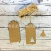 En Stock Amazon Estrella Árbol de Navidad Etiquetas de Papel Kraft 100 Piezas/Set Decoración para Empaque de Regalo Material Ecológico