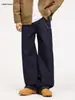 Pantalones vaqueros básicos de estilo simple en color crudo para hombre, estilo americano holgado de pierna recta ancha, efecto de caída de alta costura, pantalones largos de talla grande