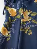 Vestido de verano para mujer estilo europeo y americano 2022 nuevo vintage con tirantes florales naranjas 1120