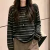 Suéter de tricô casual retrô de manga longa para mulheres, novo estilo de outono, caimento solto, modelador, rejuvenescedor, top casual versátil