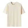 Camiseta de Verano Nueva de Alta Elasticidad de Seda de Varsovia Algodón Romano de Cuello Redondo de Manga Corta Ropa de Trabajo