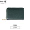 Cartera Pequeña Multifuncional con Cremallera de Piel de Vacuno de Primera Capa, Tarjetero Acordeón Antirrobo RFID, Tarjetero para Mujer, Tarjetero para Hombre