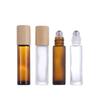 Botella Roll-On de Vidrio Transparente de 10 ml Lista para Uso Transfronterizo con Tapa de Bambú para Aceites Esenciales, Perfume, Crema para Ojos, Aceite Labial y Botellas Dispensadoras