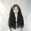 Peruca de Faixa Hot-Selling do TikTok Combo Preto Longa Lisa Malha Plana Faixa Moda Feminina Peça de Cabeça em U Venda Direta da Fábrica