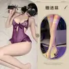Body de Renda Sexy com Amarração no Pescoço Enxi, Abertura na Virilha, Pijama Sedutor para Interesse Sexual, Não Precisa Tirar, Nádegas Expostas qqny