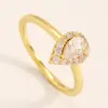 Anillo Estilo Ins Gota de Sol Juego de Tres Piezas de Joyería para Manos para Mujer Diseño de Nicho Anillos Apilables de Circonita de Alta Gama para Mujeres