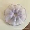 Scrunchie de Organza com Pérolas Estilo Ballet para Verão Feminino, Acessório de Cabelo Suave em Malha Estilo Coreano, Elástico para Rabo de Cavalo
