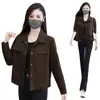 Chaqueta Camisa Corta Casual con Cuello de Solapa para Mujer, Otoño 2026, Juvenil, Holgada, Favorecedora, Top Versátil