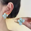 Diseño de Nicho Estilo Medieval Elegantes Pendientes de Flores Coloridas Puros Pendientes para Mujer Nuevos Versátiles Pendientes de Lujo Accesible