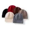 Atacado de Fábrica Caxemira Transfronteiriço Outono Inverno Novo Espessado Cor Sólida Jacquard Quente Proteção de Orelha Gorro Slouchy Headwrap Chapéu