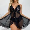 Pijama Sexy Decote V Alça de Renda Conjunto Multicor Lingerie Atacado Amazon Transfronteiriço Renda Sexy