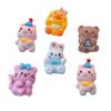 Caricatura Animal Brillante Oso Pollito Conejo Gato Cerdito Horquilla Horquilla Cuerda para el Cabello Hebilla para Zapato Calcomanía para Vaso de Agua Accesorios de Resina