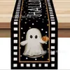 Serie de Halloween Transfronteriza Camino de Mesa Decoración de Mesa para Fiesta Navideña Mantel Largo Estampado de Fantasma Calabaza Mantel